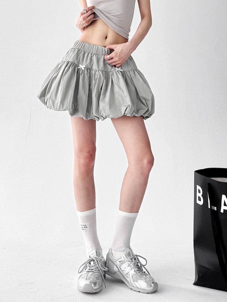 Bow-Detail Bubble-Hem Mini Skirt - CT091 - COPPING THREADS - CT ORIGINALS