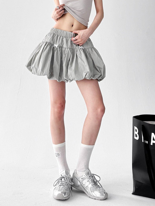 Bow-Detail Bubble-Hem Mini Skirt - CT091 - COPPING THREADS - CT ORIGINALS