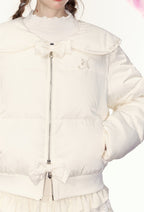 Bow Double Zipper Short Puffer Jacket - COPPING THREADS - AYF