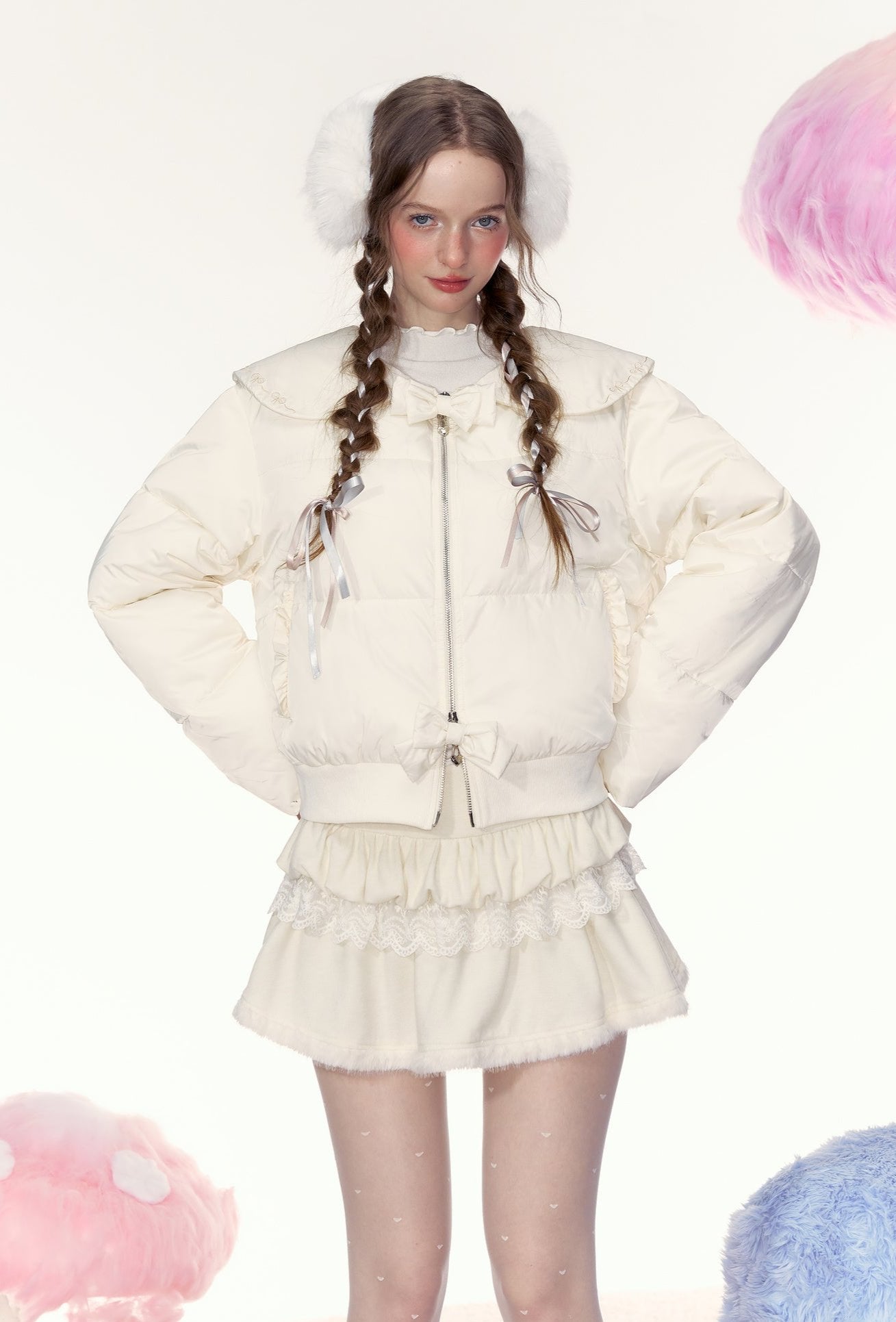 Bow Double Zipper Short Puffer Jacket - COPPING THREADS - AYF Hauptbild