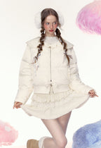 Bow Double Zipper Short Puffer Jacket - COPPING THREADS - AYF