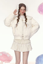 Bow Double Zipper Short Puffer Jacket - COPPING THREADS - AYF