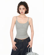 Bow Embroidered Knit Camisole - COPPING THREADS - CT Select