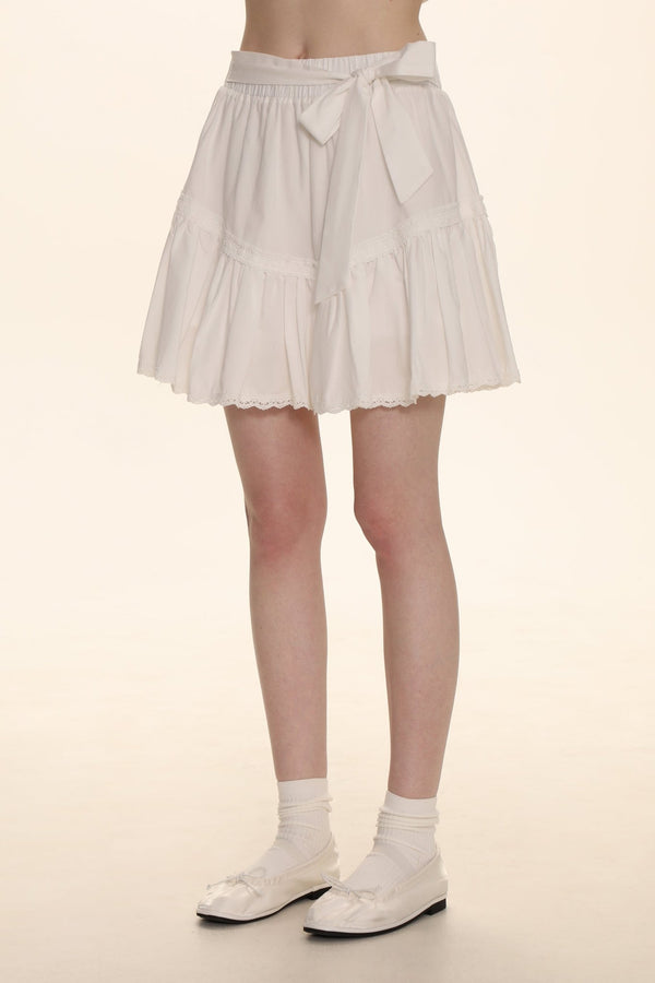 Bow Lace Trim High - Waisted Cake Skirt - COPPING THREADS - MOROMORO