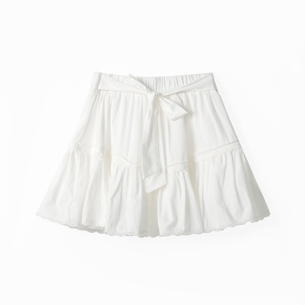 Bow Lace Trim High - Waisted Cake Skirt - COPPING THREADS - MOROMORO