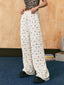 Bow Lace Trim Straight - Leg Pants - COPPING THREADS - CHICISLAND