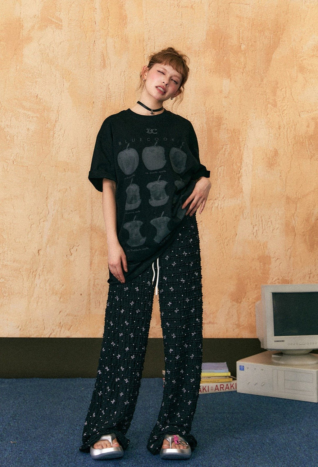 Bow Lace Trim Straight - Leg Pants - COPPING THREADS - CHICISLAND