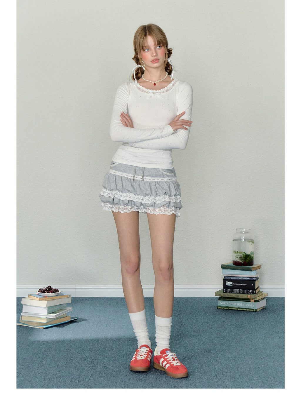 Bow Puff Print Long Sleeve Tee - COPPING THREADS - AYF