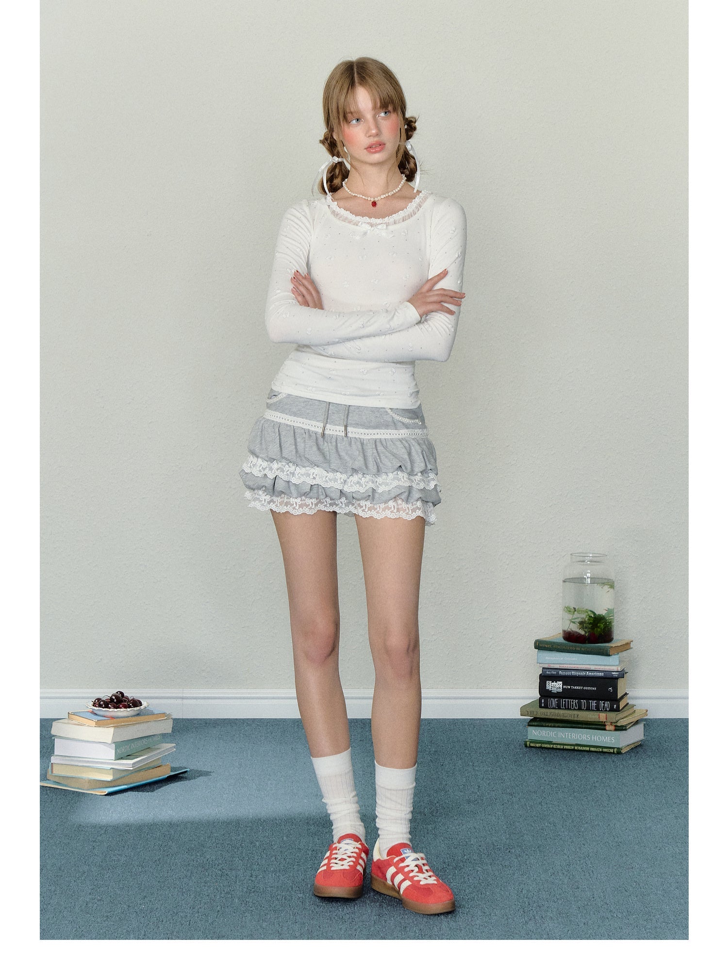 Bow Puff Print Long Sleeve Tee - COPPING THREADS - AYF