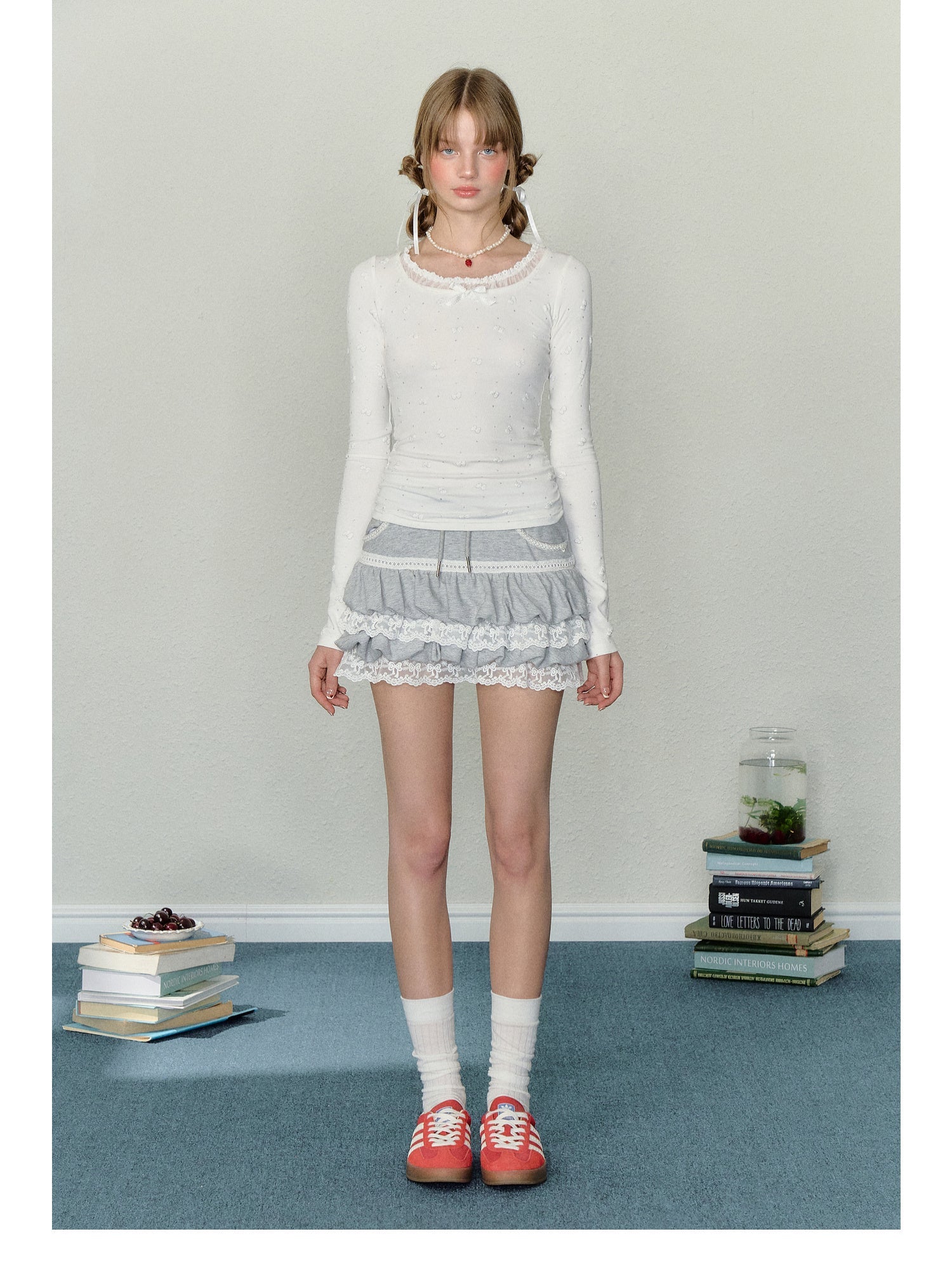 Bow Puff Print Long Sleeve Tee - COPPING THREADS - AYF