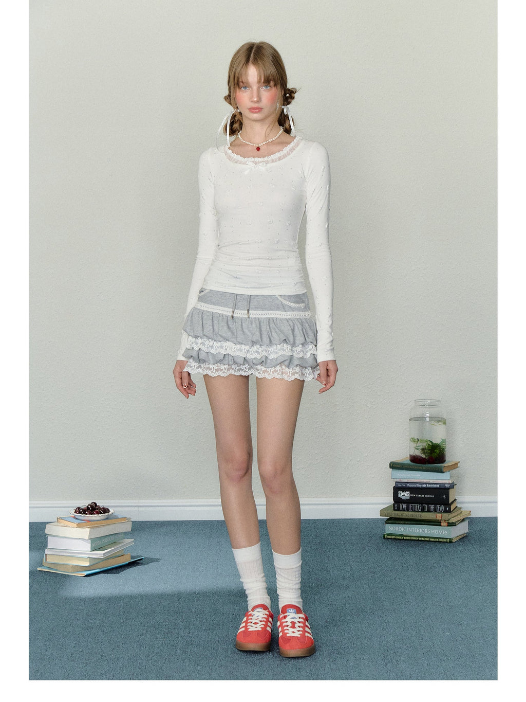 Bow Puff Print Long Sleeve Tee - COPPING THREADS - AYF