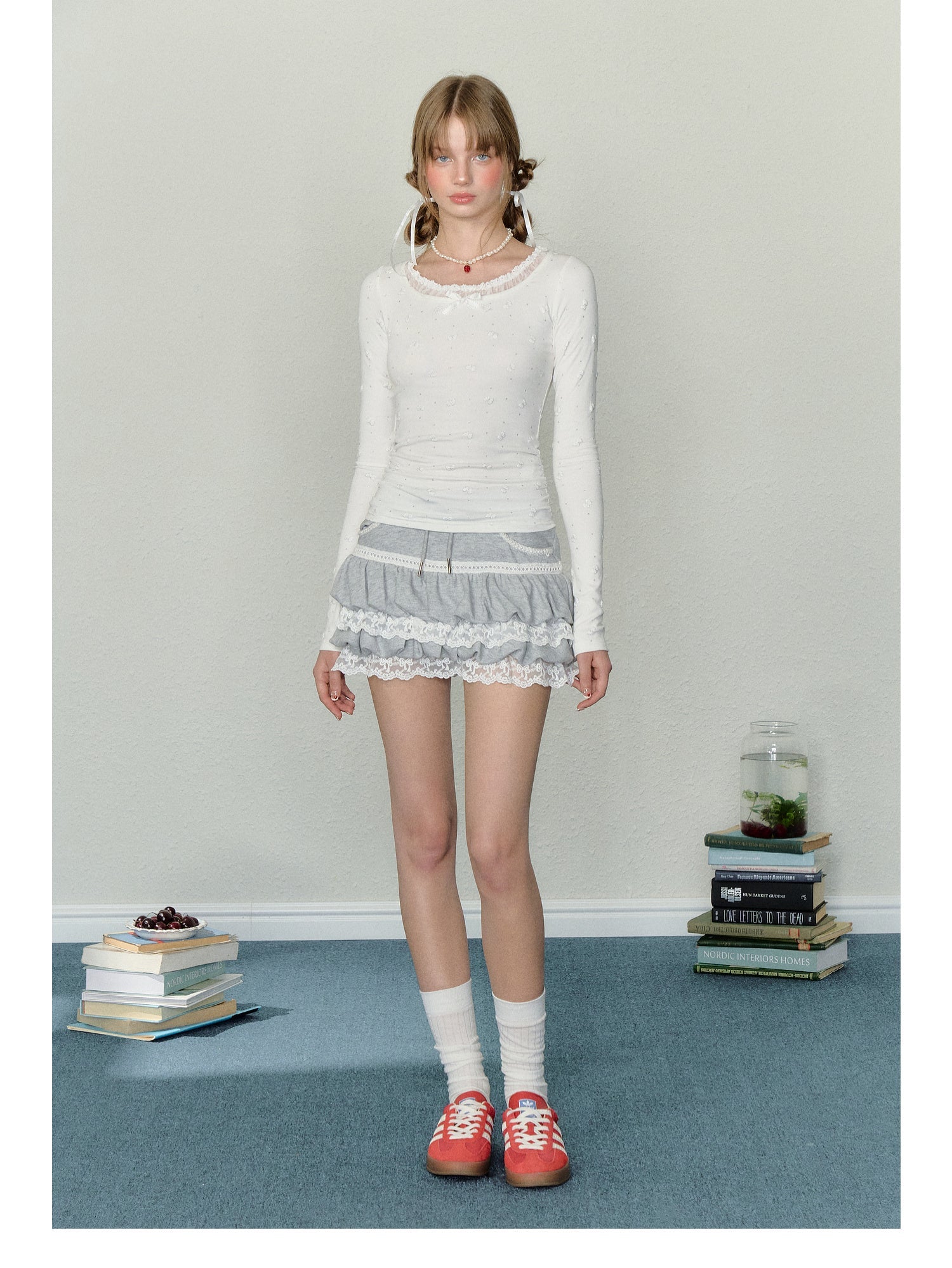 Bow Puff Print Long Sleeve Tee - COPPING THREADS - AYF