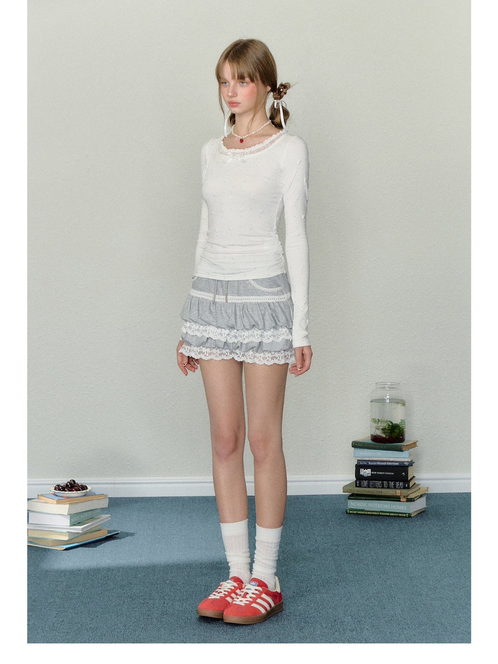 Bow Puff Print Long Sleeve Tee - COPPING THREADS - AYF