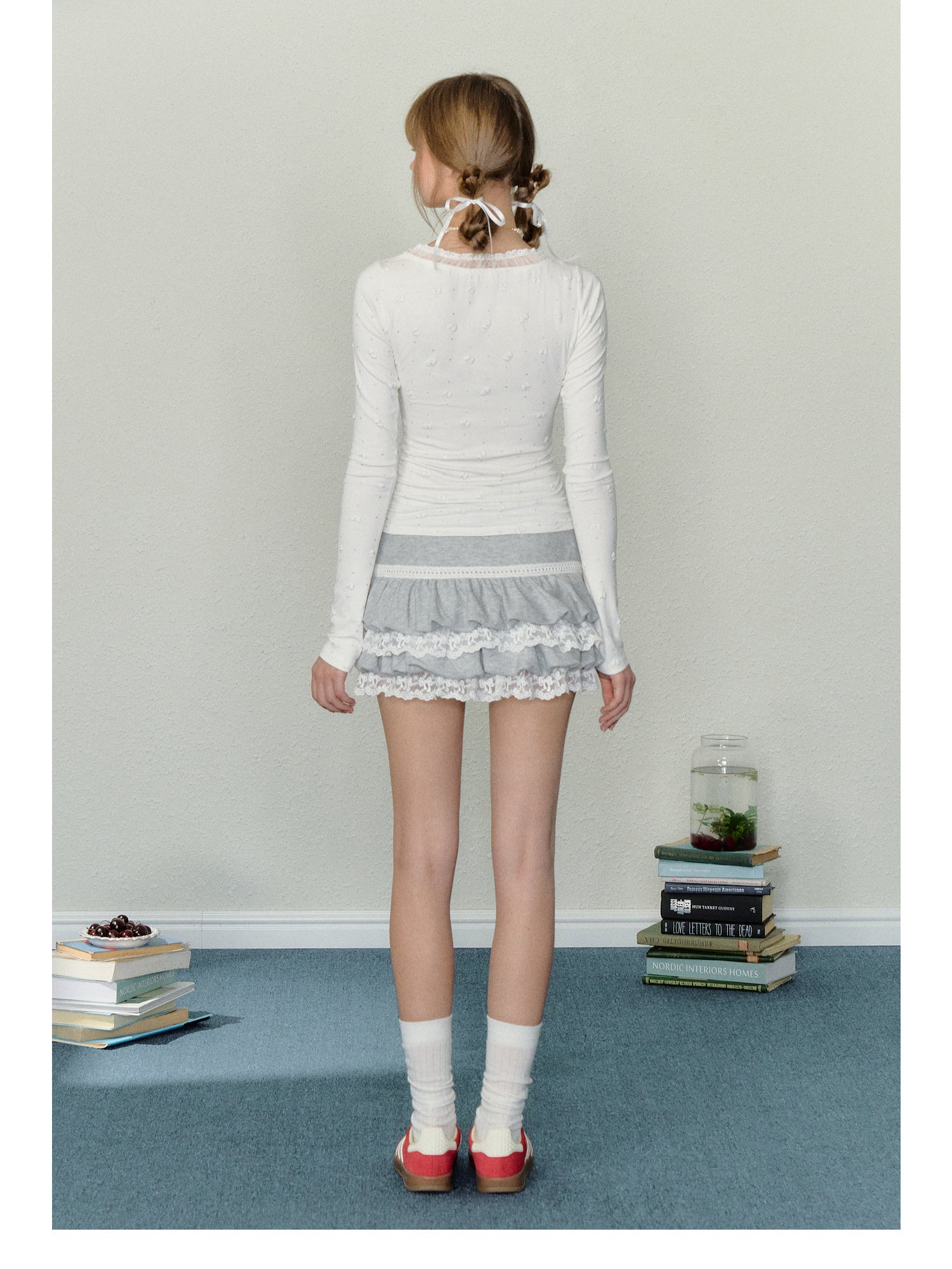 Bow Puff Print Long Sleeve Tee - COPPING THREADS - AYF