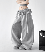 Bow Ruffle Waist Wide - Leg Sweatpants - CT6670 - COPPING THREADS - CT Select
