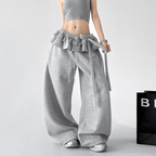Bow Ruffle Waist Wide - Leg Sweatpants - CT6670 - COPPING THREADS - CT Select
