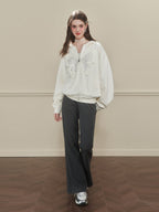 Bow Tie Flared Knit Trousers - COPPING THREADS - AYF
