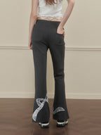 Bow Tie Flared Knit Trousers - COPPING THREADS - AYF