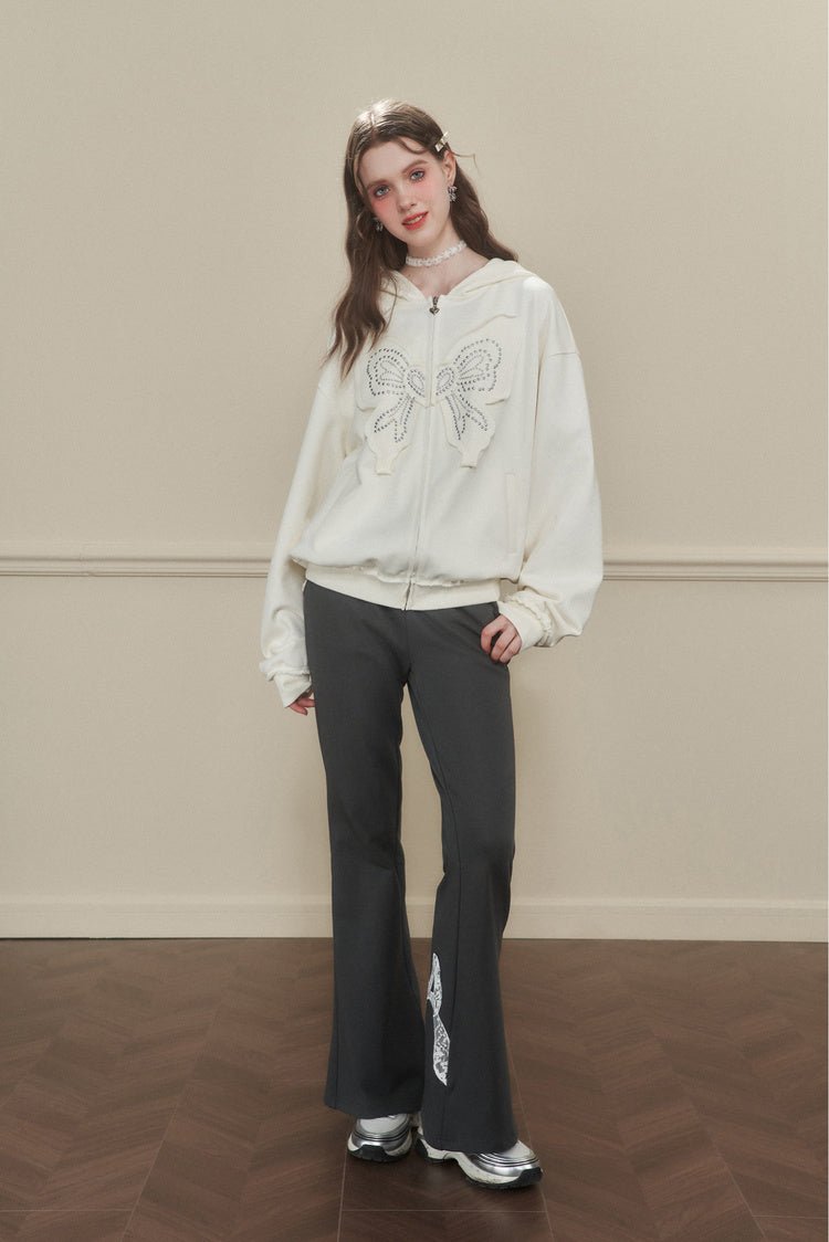 Bow Tie Flared Knit Trousers - COPPING THREADS - AYF