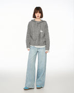 Bow - Tie Hooded Knit Sweater - COPPING THREADS - CT Select