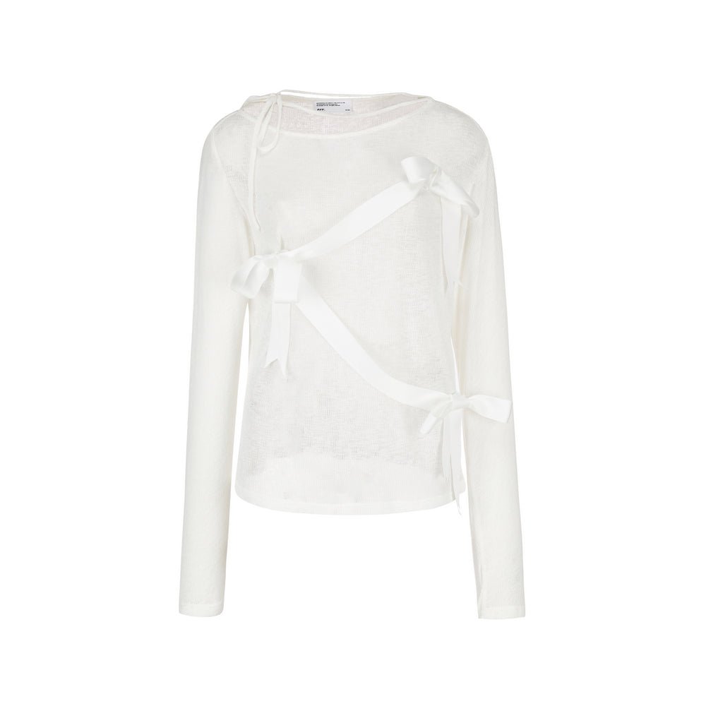 Bow Tie Knit Long Sleeve Pullover - COPPING THREADS - AYF