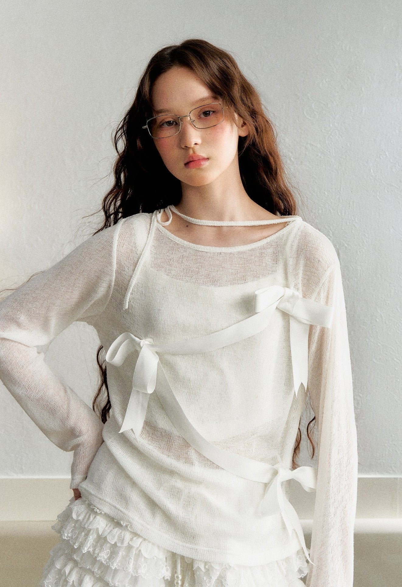 Bow Tie Knit Long Sleeve Pullover - COPPING THREADS - AYF