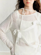 Bow Tie Knit Long Sleeve Pullover - COPPING THREADS - AYF