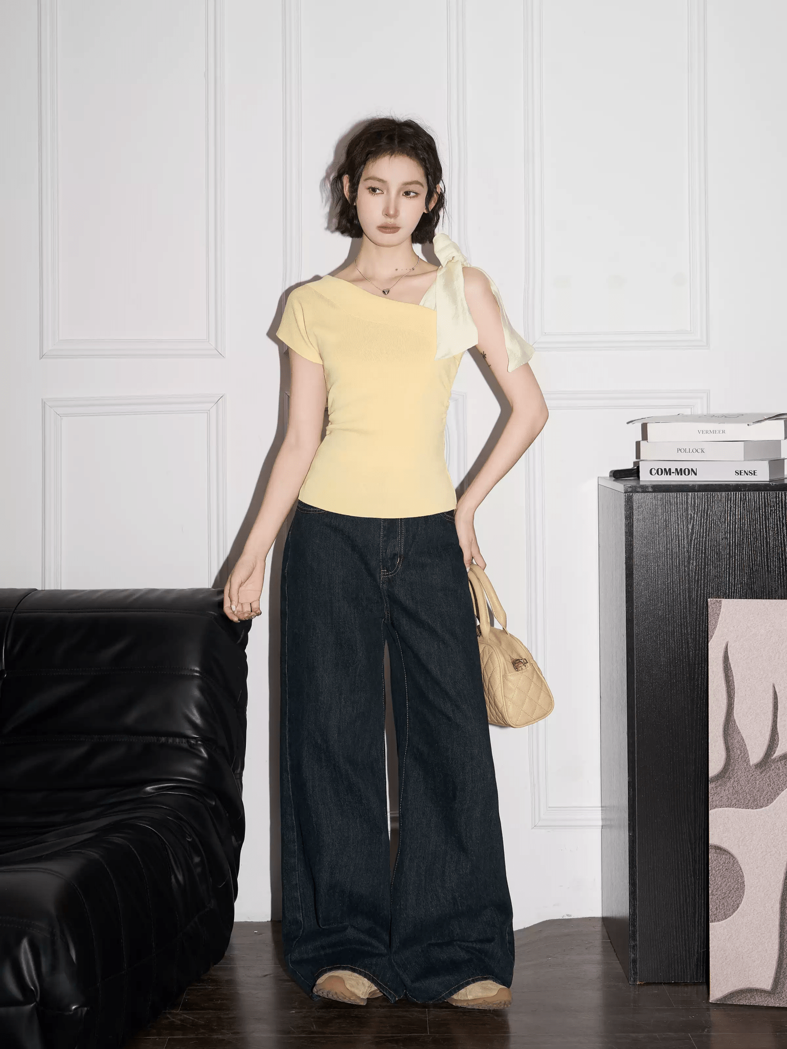 Bow - Tie Shoulder Knit Tee - COPPING THREADS - CT Select