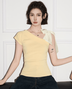 Bow - Tie Shoulder Knit Tee - COPPING THREADS - CT Select