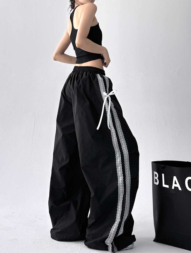 Bow‑Detail Quick‑Dry Wide‑Leg Pants - COPPING THREADS - CT Select