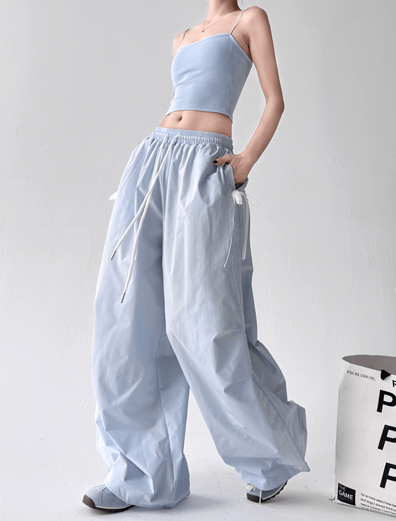 Bow‑Detail Quick‑Dry Wide‑Leg Pants - COPPING THREADS - CT Select