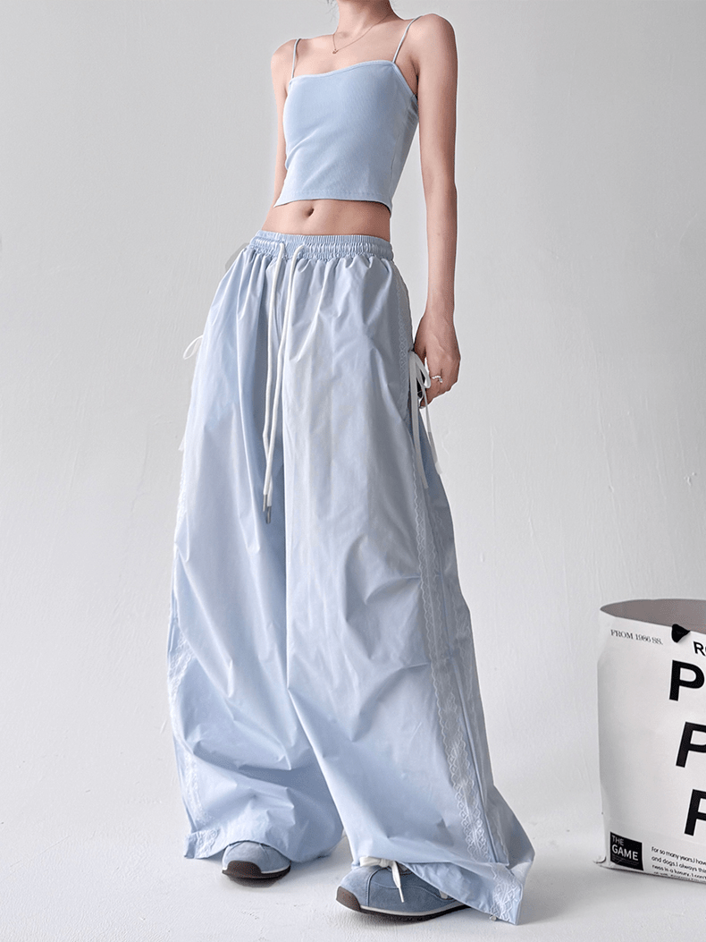 Bow‑Detail Quick‑Dry Wide‑Leg Pants - COPPING THREADS - CT Select