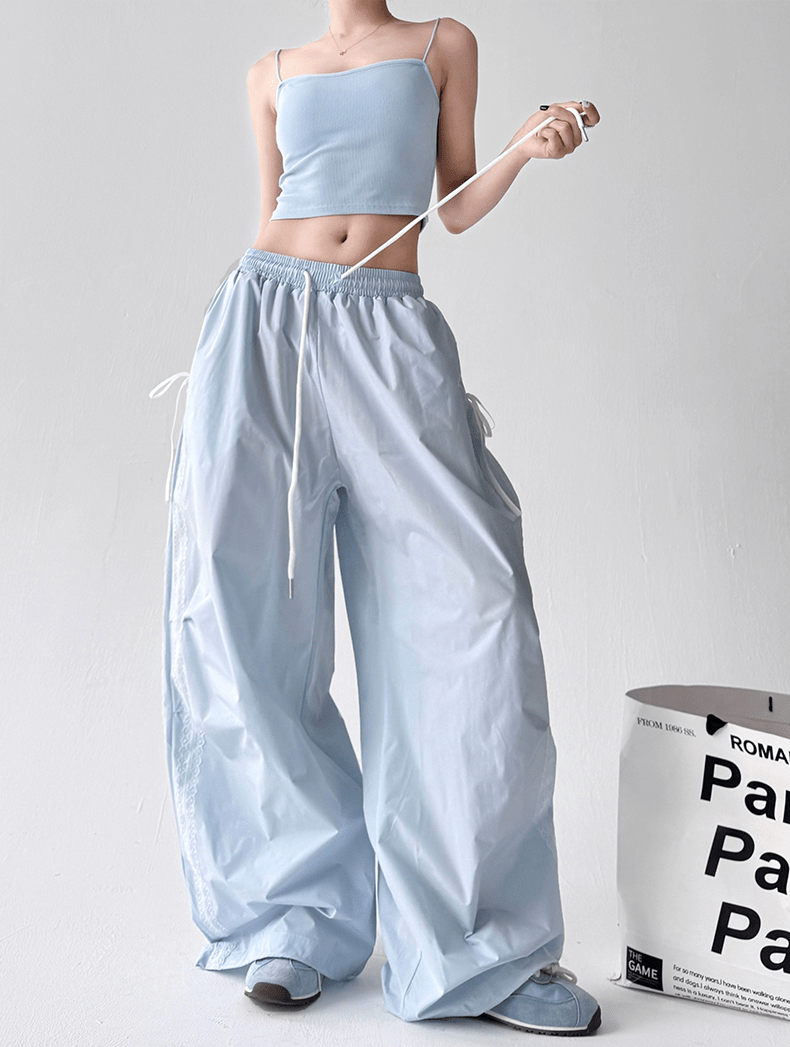 Bow‑Detail Quick‑Dry Wide‑Leg Pants - COPPING THREADS - CT Select