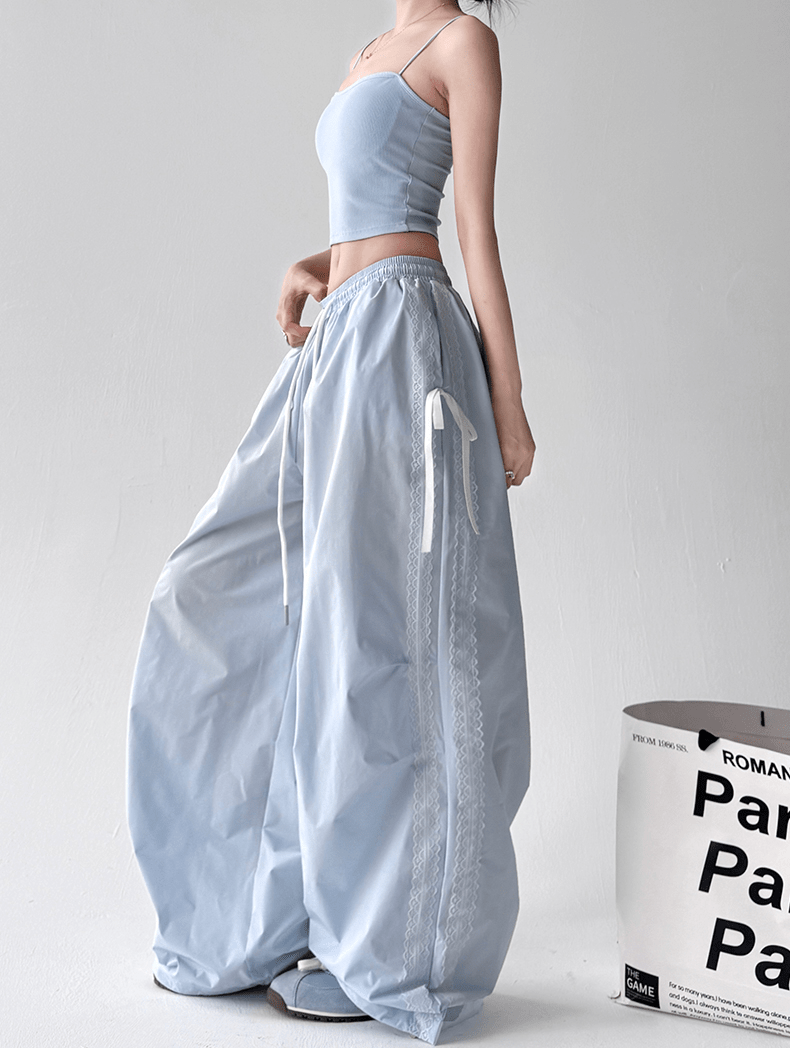 Bow‑Detail Quick‑Dry Wide‑Leg Pants - COPPING THREADS - CT Select