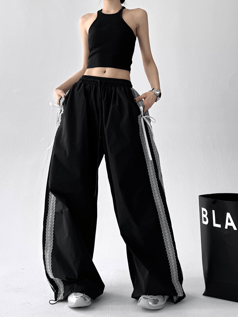 Bow‑Detail Quick‑Dry Wide‑Leg Pants - COPPING THREADS - CT Select