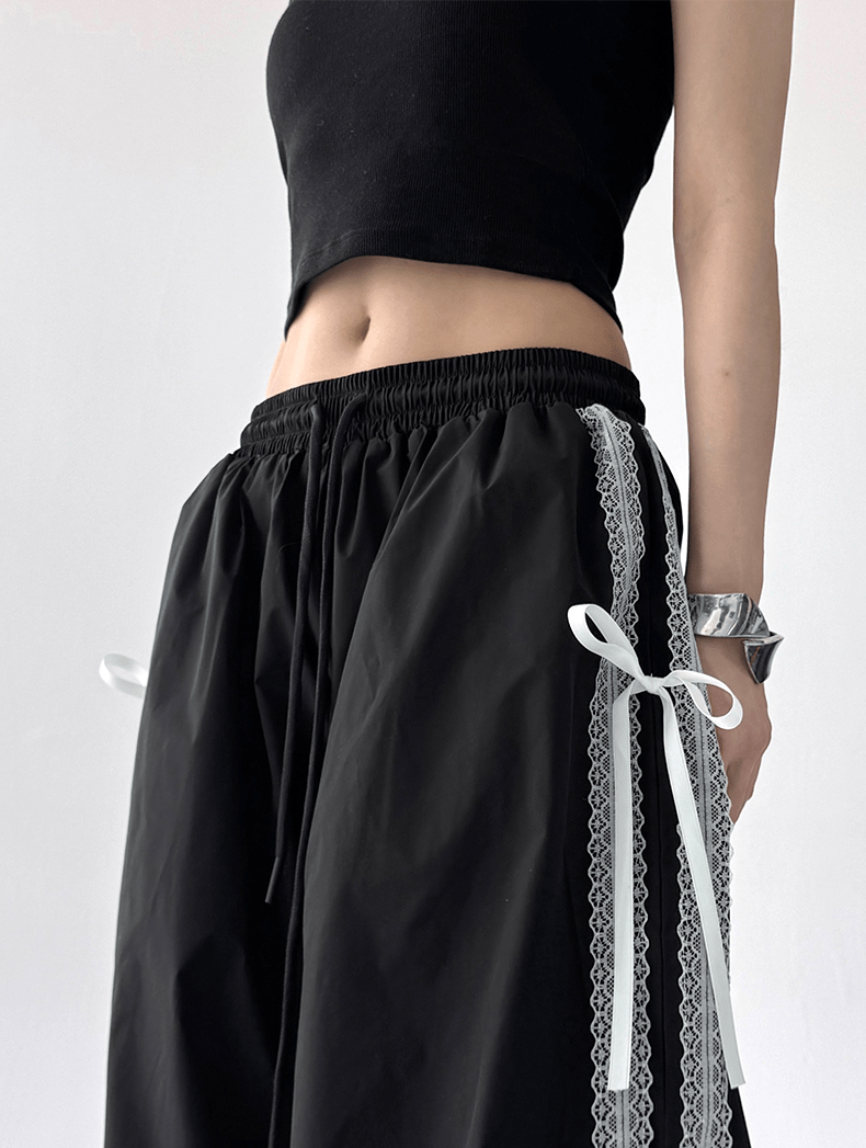 Bow‑Detail Quick‑Dry Wide‑Leg Pants - COPPING THREADS - CT Select