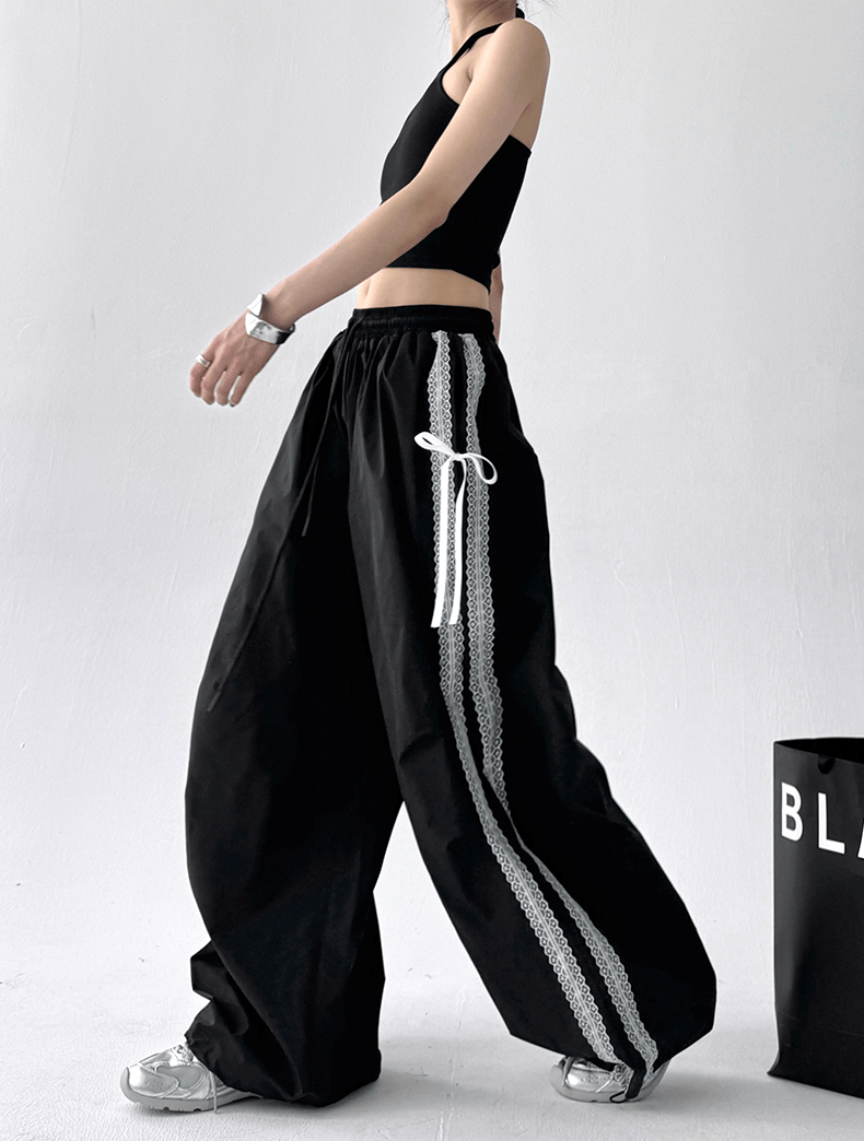 Bow‑Detail Quick‑Dry Wide‑Leg Pants - COPPING THREADS - CT Select