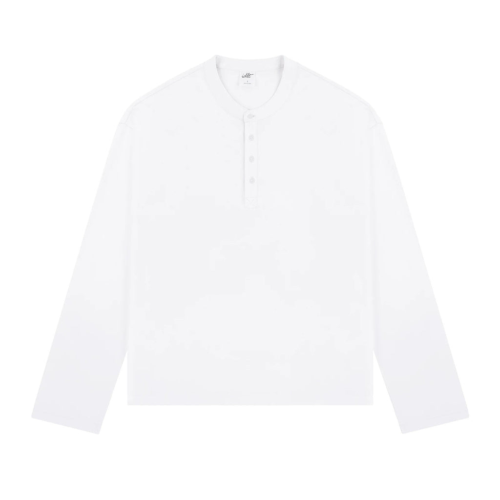 Boxy Long-Sleeve Henley - COPPING THREADS - IDLT