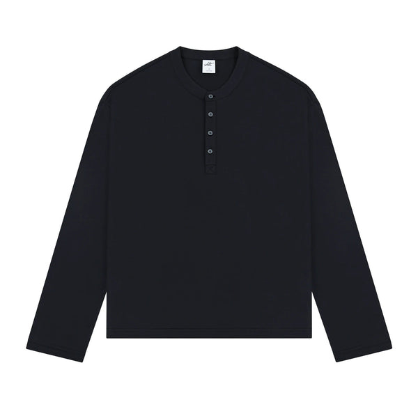Boxy Long-Sleeve Henley - COPPING THREADS - IDLT