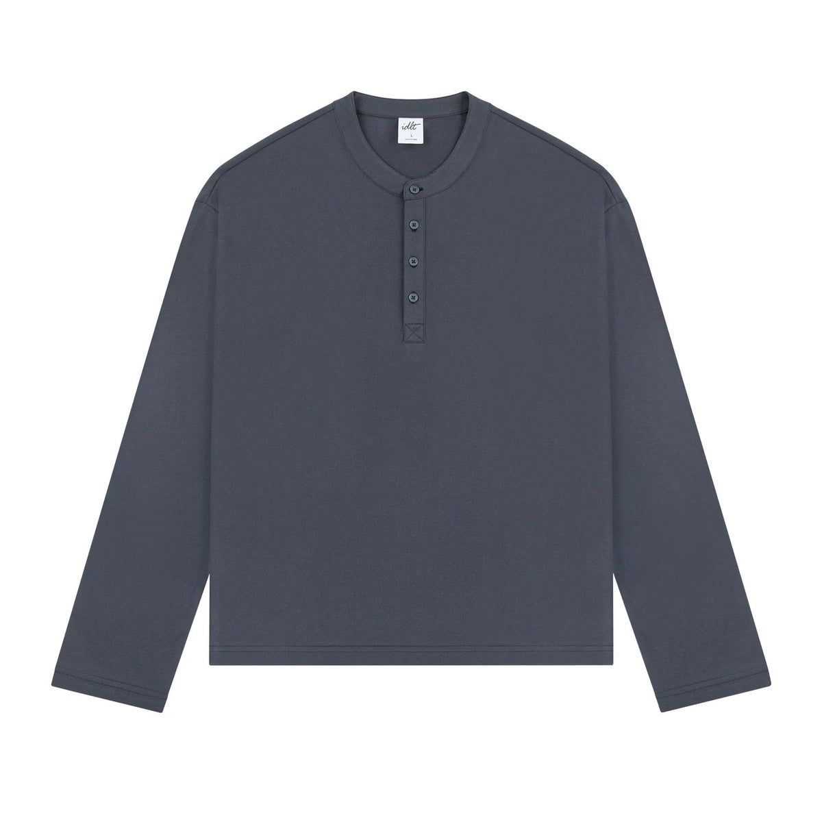 Boxy Long-Sleeve Henley - COPPING THREADS - IDLT