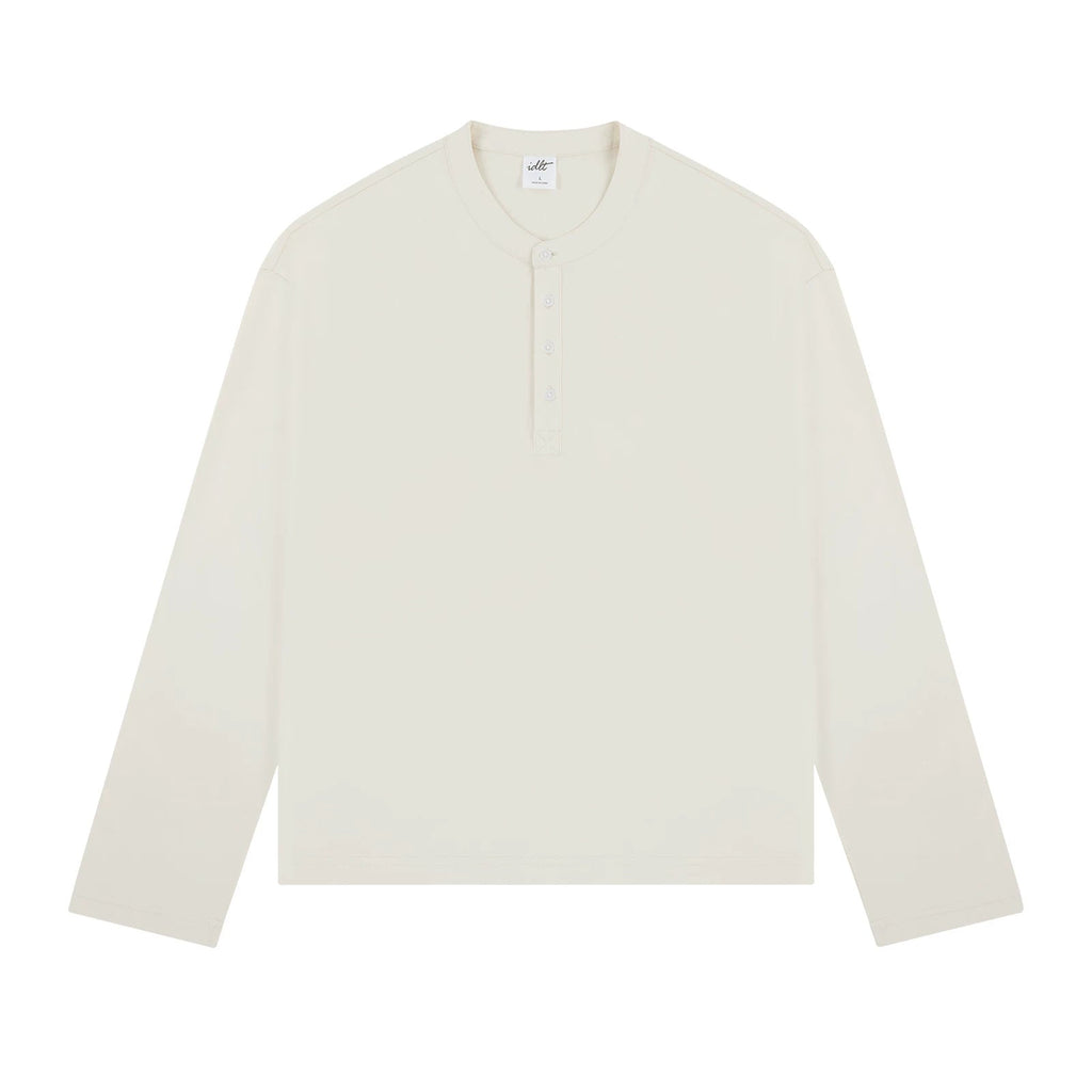 Boxy Long-Sleeve Henley - COPPING THREADS - IDLT