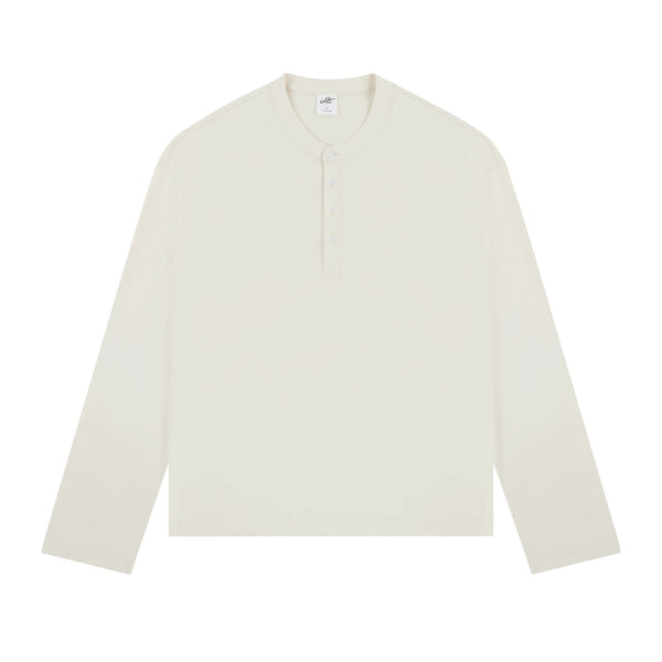 Boxy Long-Sleeve Henley - COPPING THREADS - IDLT
