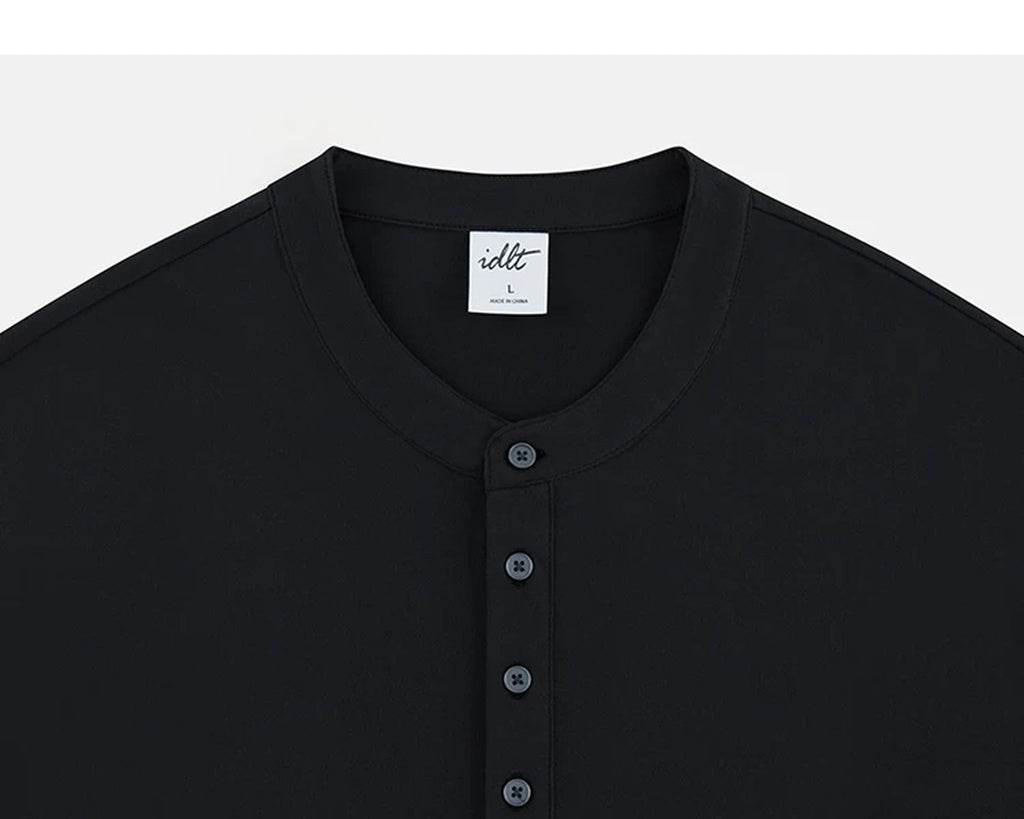 Boxy Long-Sleeve Henley - COPPING THREADS - IDLT