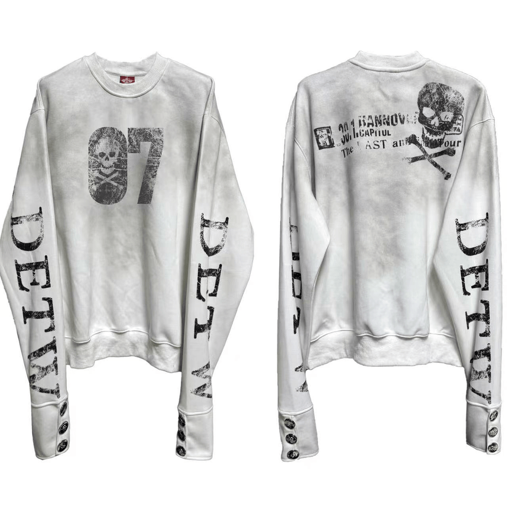Boxy Vintage Skull Graphic Sweatshirt - COPPING THREADS - DETW