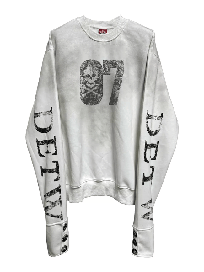 Boxy Vintage Skull Graphic Sweatshirt - COPPING THREADS - DETW Hover Image