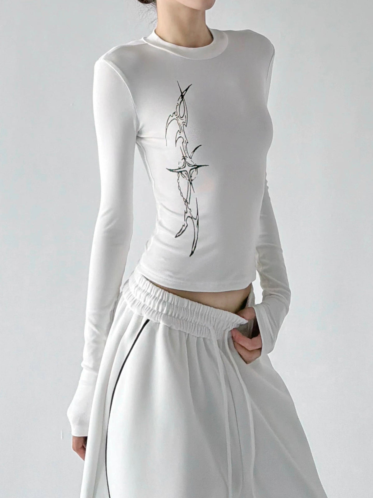 Branch-Print Crewneck Long-Sleeve T-Shirt - COPPING THREADS - CT ORIGINALS Main image