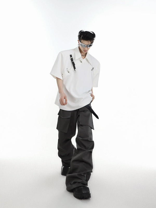 Buckled Padded-Shoulder Polo Shirt - COPPING THREADS - Argue Culture