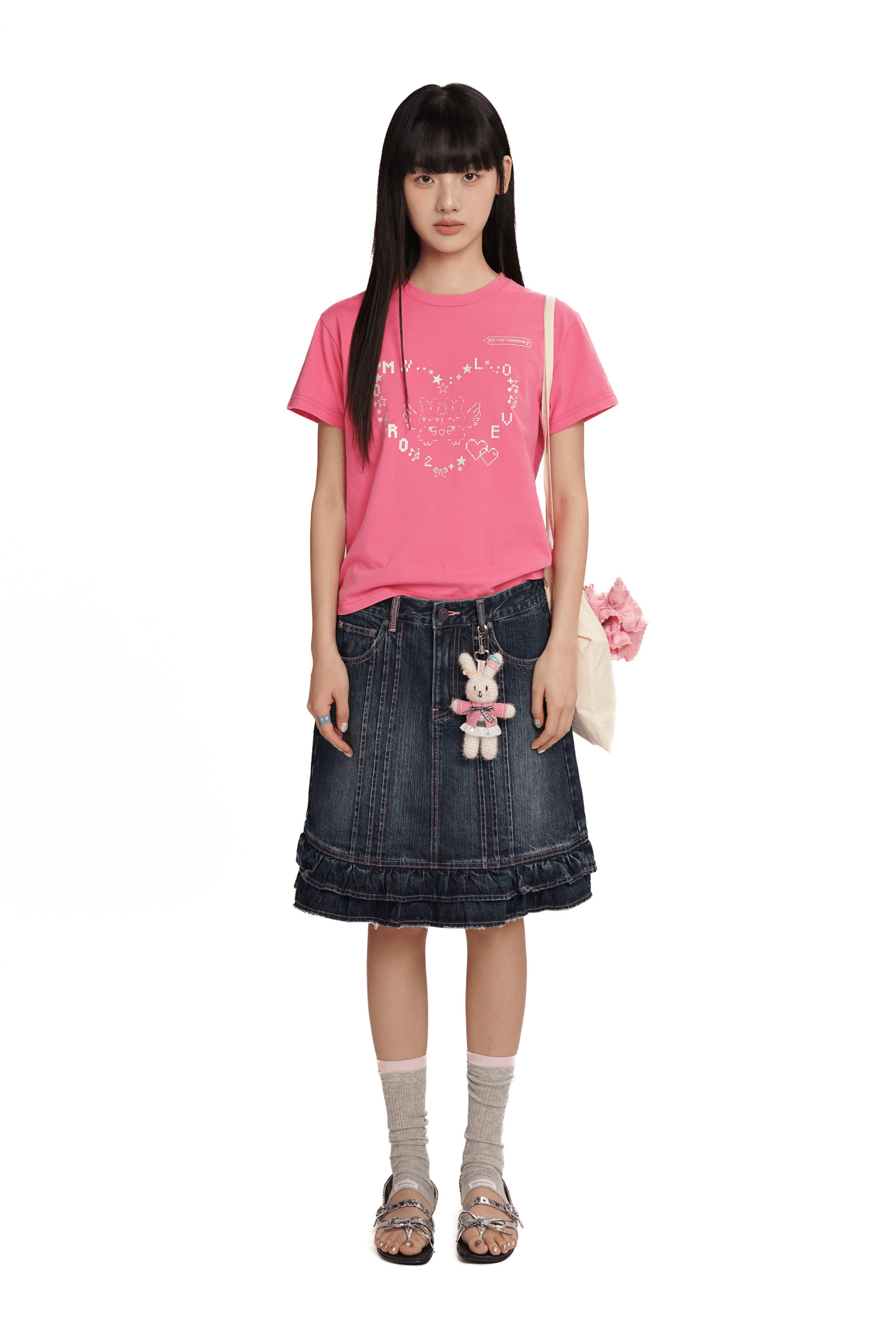 Bunny Emoticon Graphic Tee Secondary image