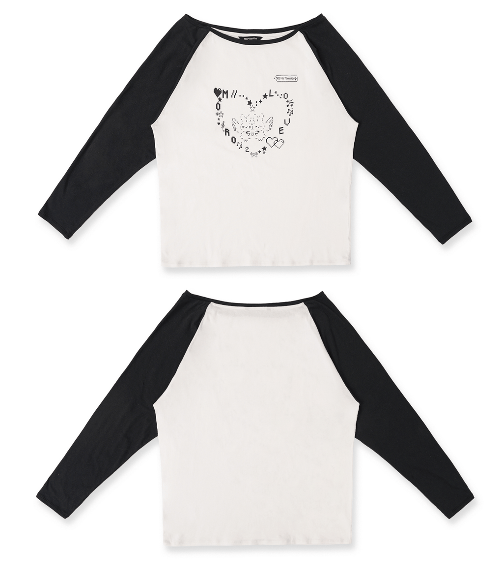 Bunny Emoticon Off - Shoulder Linen Tee - COPPING THREADS - MOROMORO