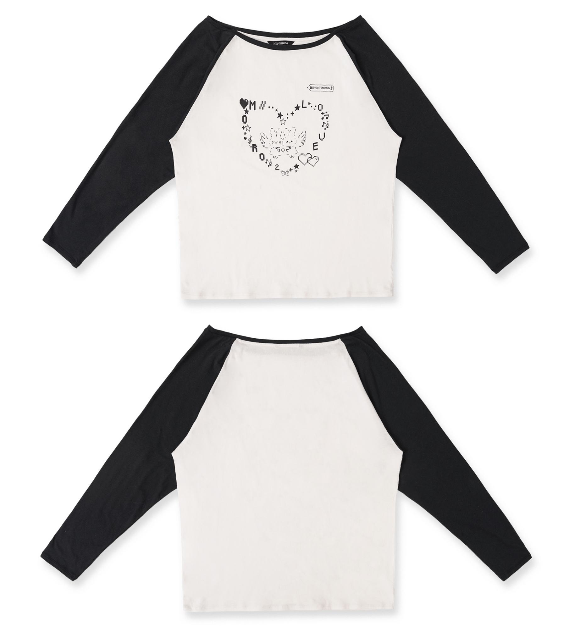 Bunny Emoticon Off - Shoulder Linen Tee - COPPING THREADS - MOROMORO